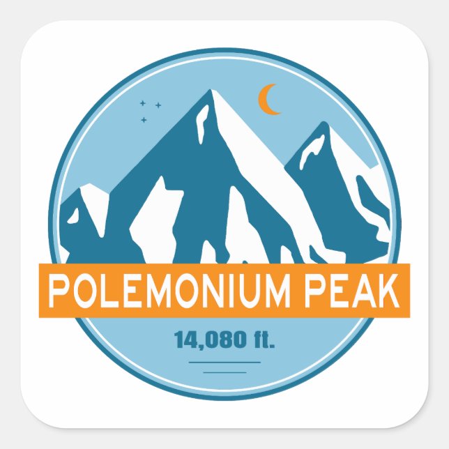 Polemonium Peak California Stars Moon Square Sticker (Front)
