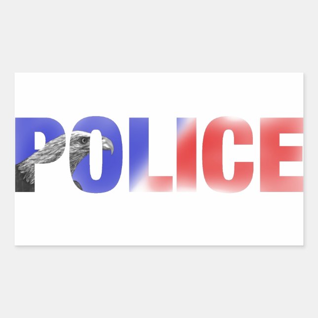 Police 2 rectangular sticker (Front)