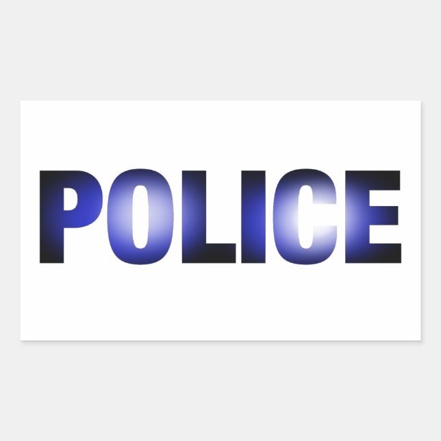 Police 3 rectangular sticker (Front)