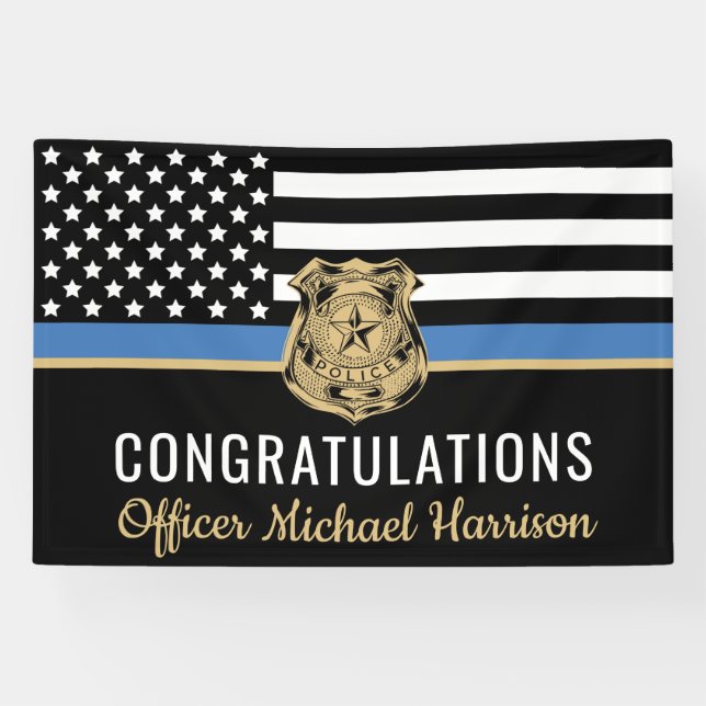 Police Academy Congratulations Graduation Banner (Horizontal)