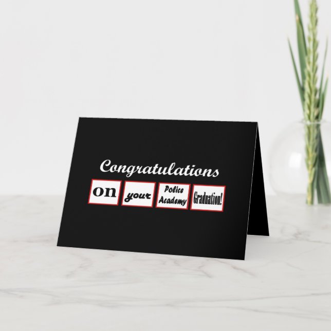 Police Academy Grad CUSTOM NAME Congratulations - Card (Front)