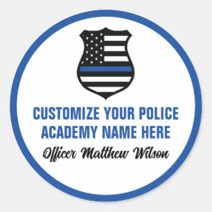 Police Academy Graduate Personalised Graduation Classic Round Sticker