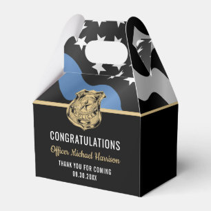 Police Academy Graduation Blue Line Flag Favour Box
