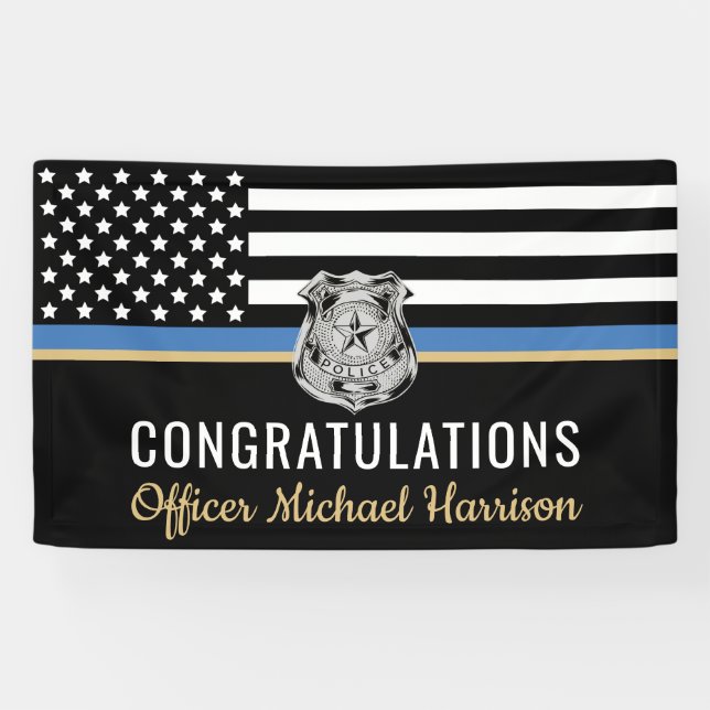 Police Academy Graduation Law Enforcement Officer Banner (Horizontal)
