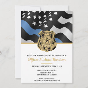 Police Academy Graduation Law Enforcement Officer Invitation
