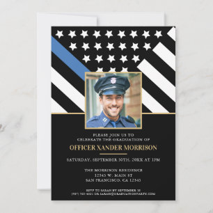 Police Academy Graduation Law Enforcement Photo Invitation