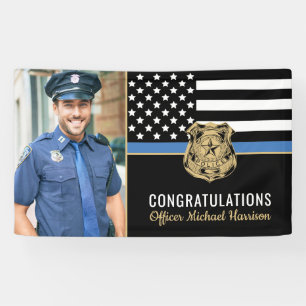 Police Academy Graduation Party Flag Photo Banner