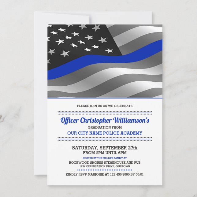 Police Academy Graduation Party Invitation (Front)