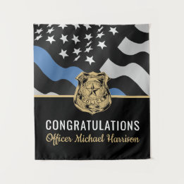 Police Academy Graduation Party Law Enforcement Tapestry