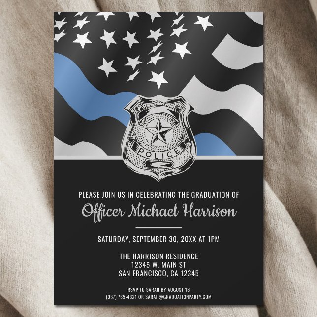 Police Academy Law Enforcement Graduation Invitation (Police Academy Law Enforcement Graduation Invitation)