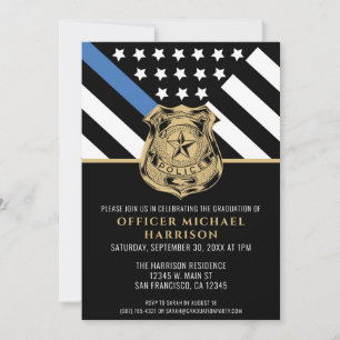 Police Academy Law Enforcement Graduation Party Invitation