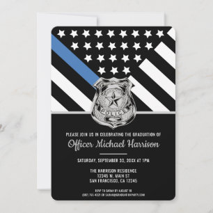 Police Academy Law Enforcement Graduation Party Invitation