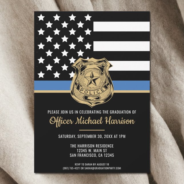Police Academy Law Enforcement Graduation Party Invitation (Police Academy Law Enforcement Graduation Party Invitation)