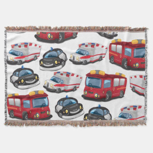 Police, Ambulance and Fire Service transport Throw Blanket