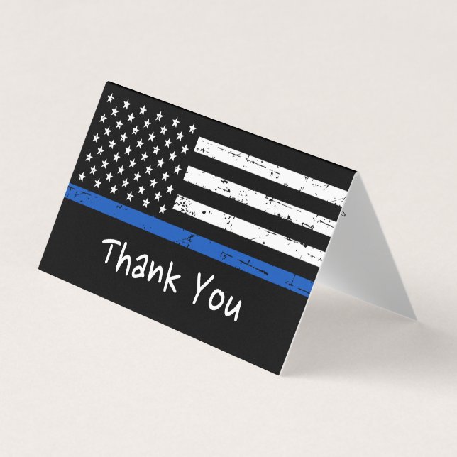 Police Appreciation Personalised Thin Blue Line Business Card (Front)