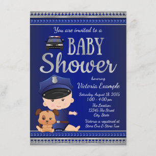Police Baby Shower Invitation