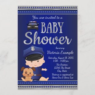 Police Baby Shower Invitations