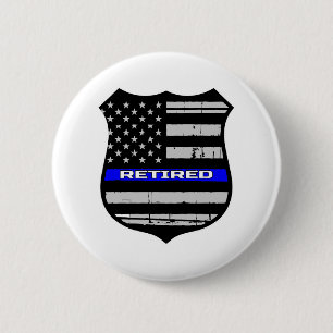 Police Badge Blue Line Retired