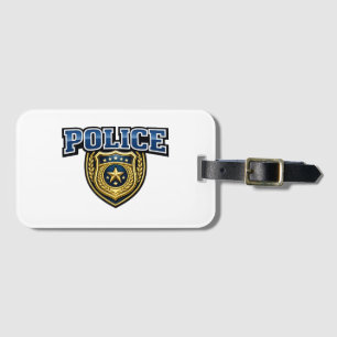 Police Badge Bold Text Design Luggage Tag
