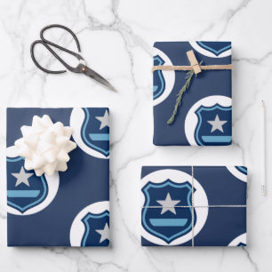 Police Badge Sticker Law Enforcement Officer Wrapping Paper Sheet