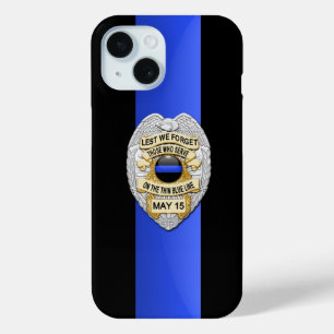 Police Badge - Thin Blue Line iPhone 15 Case