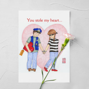 Police Be Mine Valentine Card (customisable)