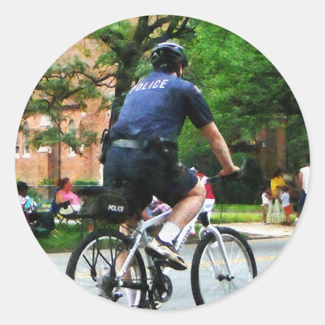 Police Bicycle Patrol Classic Round Sticker (Front)