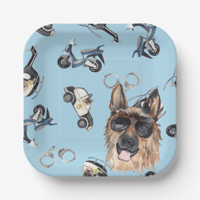 Police Birthday  Paper Plate (Front)