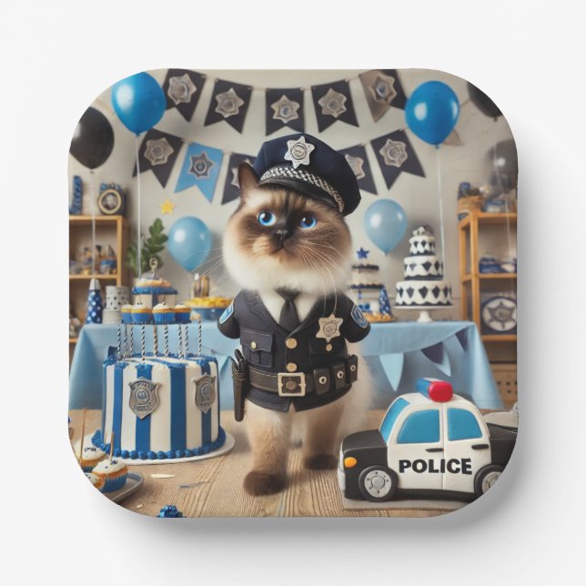 Police Birthday  Paper Plate (Front)