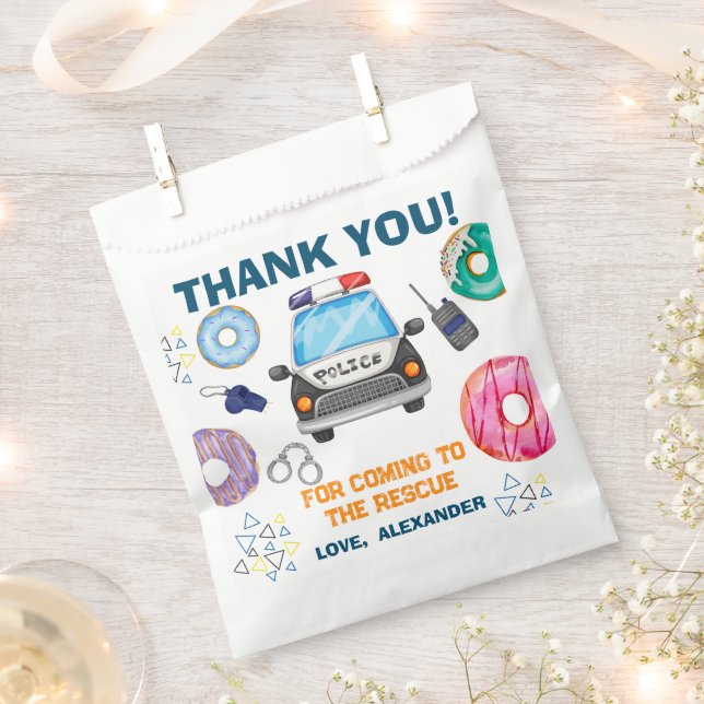 Police Birthday Party  Favour Bag (Clipped)