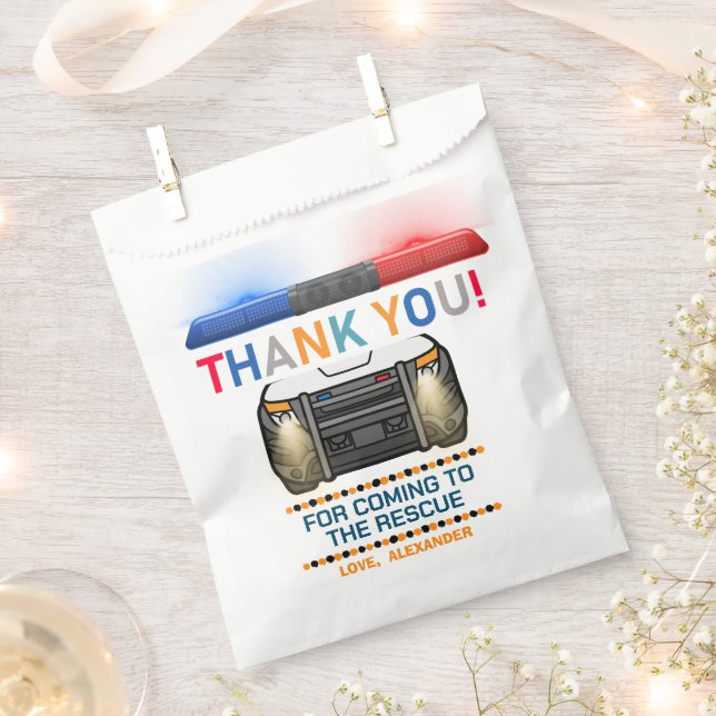 Police Birthday Party Favour Bag (Clipped)