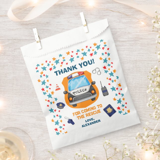 Police Birthday Party  Favour Bag (Clipped)