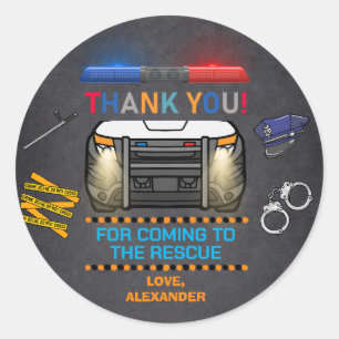 Police Birthday Party Favour Classic Round Sticker
