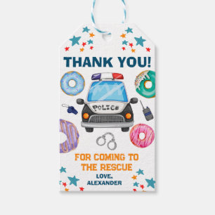 Police Birthday Party Favour Gift Tags
