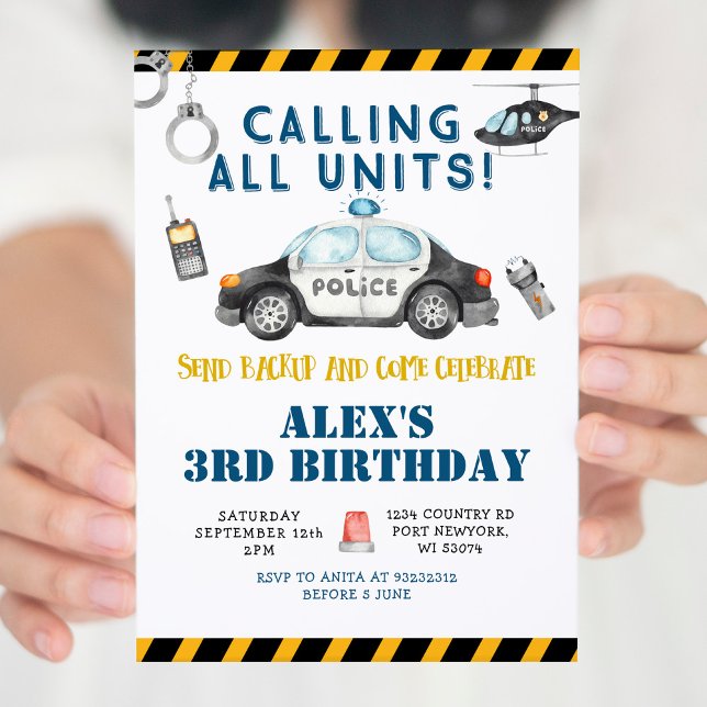 Police Birthday Party Invitation (Creator Uploaded)