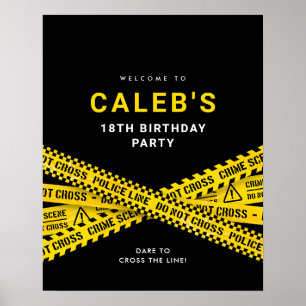 Police Birthday Party welcome sign poster