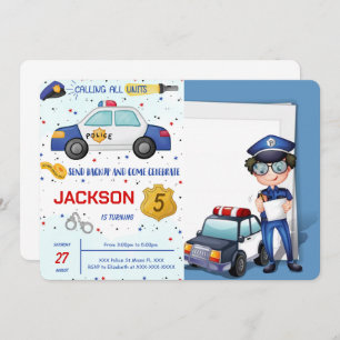 Police Birthday Photo Invitation