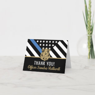 Police Blue Line American Flag First Responder Thank You Card