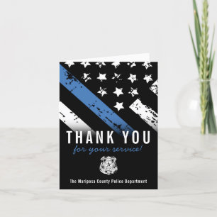 Police Blue Line American Flag First Responder Thank You Card
