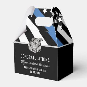 Police Blue Line Flag Congratulations Graduation Favour Box