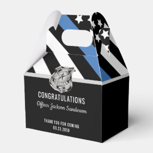 Police Blue Line Flag Congratulations Retirement Favour Box