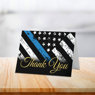 Police Blue Line Law Enforcement First Responder Thank You Card