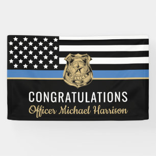 Police Blue Line Law Enforcement Graduation Party Banner