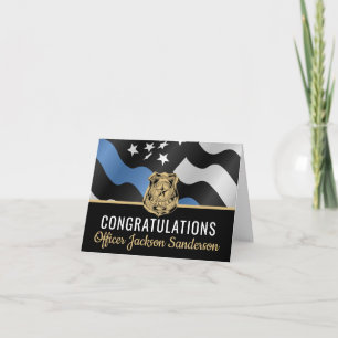 Police Blue Line Law Enforcement Retirement Party Card