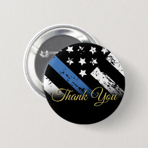 Police Blue Line Law Enforcement Thank You 6 Cm Round Badge
