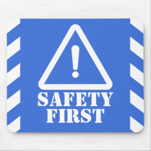 Police Blue Safety First Mouse Pad