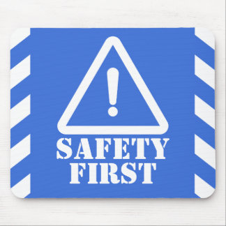 Police Blue Safety First Mouse Pad