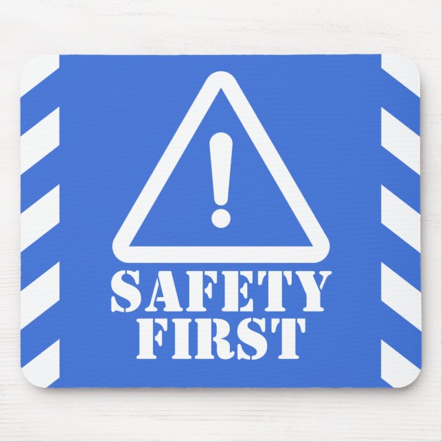 Police Blue Safety First Mouse Pad (Front)