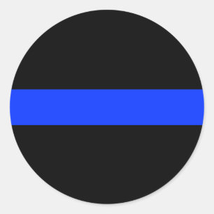 Police Blue Thin Line Classic Round Sticker