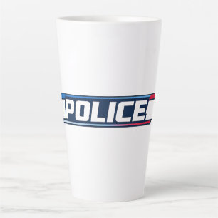 POLICE Bold Typography Streetwear Latte Mug
